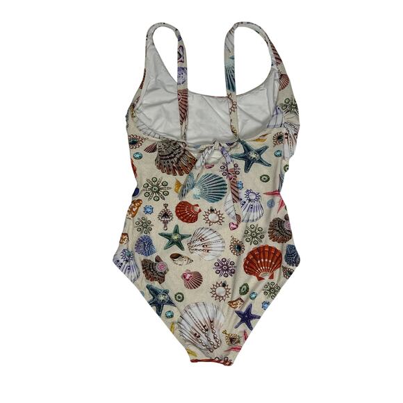 Gottex Round Neck One-Piece Swimsuit Sea Shells Starfish Size 14 23WS137 - Picture 5 of 15